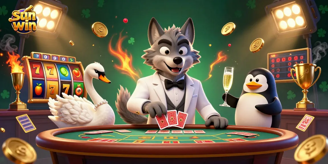 Experience thrilling gameplay with sun win at a vibrant baccarat table featuring engaging characters and dynamic elements.