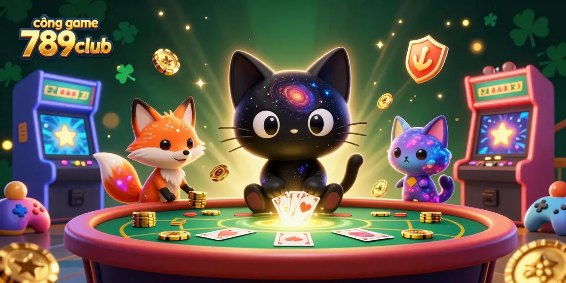 Win big at cổng game 789club with an energetic cosmic casino scene filled with colorful game elements.