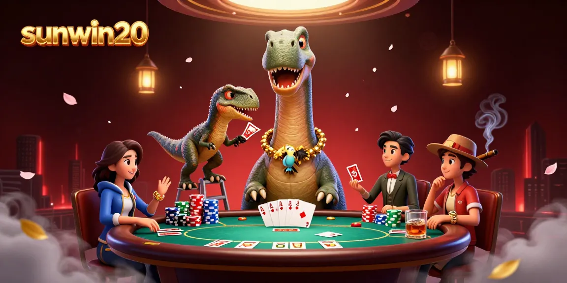 Experience sunwin20 as a bold brontosaurus and clever raptor bring a dynamic poker scene to life.